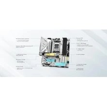 Resim Asrock B850M Steel Legend Wifi Micro Atx Anakart Amd Am5, 4x Ddr5, 3x M.2 Ssd, HDMI 4K 120Hz, Wifi 7, 3x USB Type-C 