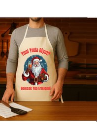 Resim Yeni Yıll Mutfak Önlüğü Noel Baba Diyetler Gelecek Yıla Ertelendi Yılbaşı Hediye Çok Renkli 