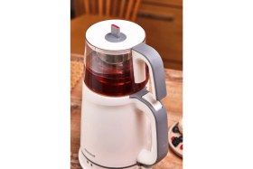 Resim Krem Ekru Çay Makinesi 1745H, Pratik ve Şık Kullanım Sağlar. 