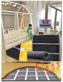 Resim Dijital Termostatlı Halı Altı Karbon Isıtıcı Film 50X200CM 