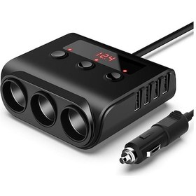 Resim Yaleker Tr12 4 Usb Çıkışlı Araç Şarj Cihazı, 100w Hızlı Şarj, Voltaj Göstergeli, 3 Çıkışlı Ve Anahtarlı 