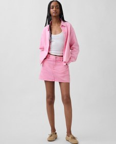 Resim Pembe Ultrasoft Denim Mini Etek - Pembe / 32 