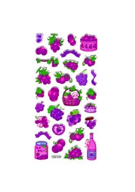 Resim Sticker Kabartmalı Defter Planlayıcı Etiket Ldg019 -17x9 Cm - Mor Meyveler 