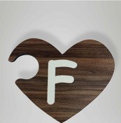 Resim F Harfi Sağ Parça Ahşap Puzzle Kalp Harf Magnet Buzdolabı Süsü İkili Uyumlu Kod:1003 