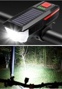 Resim SMART HİZMET Solar Bisiklet ışığı ön farı bisiklet kornası güneş enerjili 