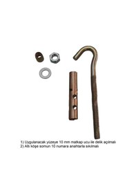 Resim Çelik Dübel Gömlekli Açık Ağız Kanca M6 Dübel 