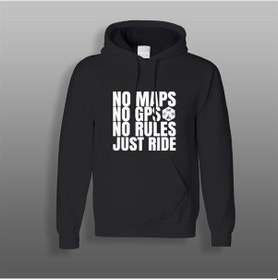 Resim Just Ride Yazılı Siyah Sweatshirt Modeli 