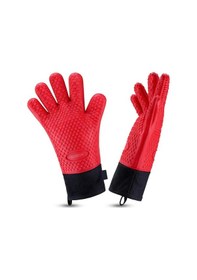 Resim Silikon Fırın Eldiveni - 1 Çift - Kırmızı 