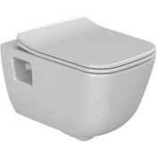 Resim Turkuaz Cerastyle Aqua Rimless Kanalsız Asma Klozet ve Duru PP Slim Yavaş Kapak 