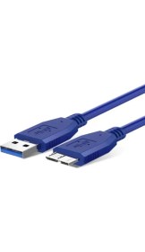 Resim Anktek USB 3.0 Taşınabilir HDD Hard Disk Kablosu (Mavi 50 Cm) Micro Usb-B / 5 Gbps Hızlı Veri Aktarır 