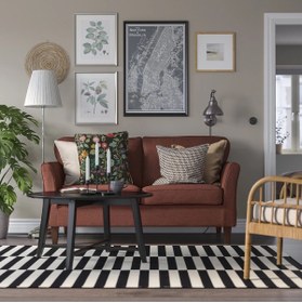 Resim IKEA 2'li kanepe, kilanda kahverengi-kırmızı 