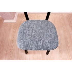 Resim Bohem Yeni Model Jakarlı Sandalyesi Kılıfı, Sandalye Örtüsü 1 Adet Gri 