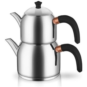 Resim Neva N2931 Sweet Premium Siyah Leya Çelik Çaydanlık Gri 