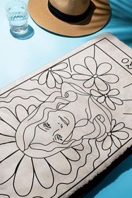 Resim Dijital Baskı Plaj Deniz Havlusu Başak Burcu Desenli Peştamal HVL0046 