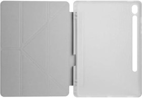 Resim Kilifplus Samsung Galaxy Tab S10 Lite ile Uyumlu Kılıf Tri Folding Silikon Kalem Bölmeli Katlanabilir Standlı PU Deri Yumuşak Kapak, Tablet Kılıfı [Akıllı Kapak, Uyku Modlu] - Gri 