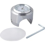 Resim 1pcs 7/8 "su Geçirmez Motosiklet Gidon Saati Saat Alüminyum Işıklı Beyaz 