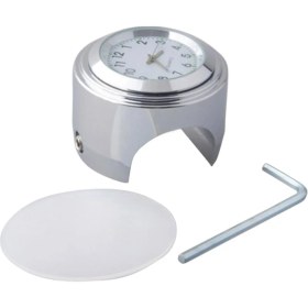 Resim 1pcs 7/8 "su Geçirmez Motosiklet Gidon Saati Saat Alüminyum Işıklı Beyaz 