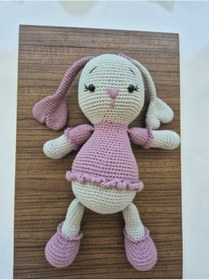 Resim Sevimli Tavşan Amigurumi Gri-Pembe 