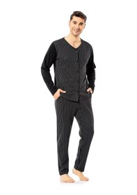 Resim Erdem Siyah Erkek Kışlık Pijama Takımı 2022-12 Siyah 
