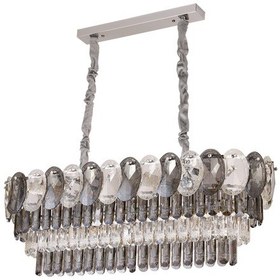 Resim Sento 80'lik Yemek Masası Üstü Sıralı Kristallli Avize Gri 