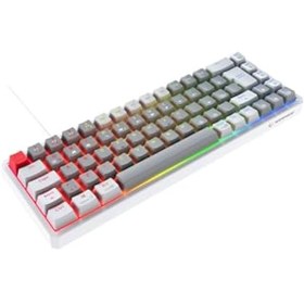 Resim Rampage YORU MINI Gri/Beyaz Type-C Bağlantılı OUTEMU Red Swich Q Mekanik Gaming Oyuncu Klavye 