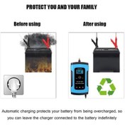 Resim Pazly 12v 6a Akıllı Araç Akü Şarj Cihazı - Lcd Ekranlı, Tam Otomatik, Kurşun Asitli Aküler İçin, Hafif Ve Kompakt 