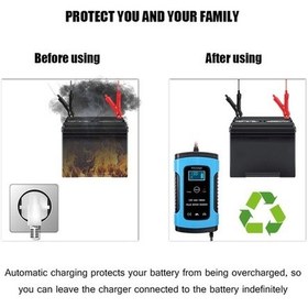 Resim Pazly 12v 6a Akıllı Araç Akü Şarj Cihazı - Lcd Ekranlı, Tam Otomatik, Kurşun Asitli Aküler İçin, Hafif Ve Kompakt 