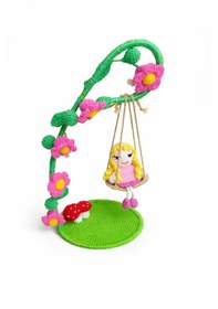 Resim Çiçekli Salıncakta Amigurumi Bebek Özel Tasarım Hediye 0 