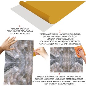 Resim Tink Kendinden Yapışkanlı Kahverengi Buzlu Mermer Desenli Pvc Panel 41x62 Cm 4 Adet 1 M² 