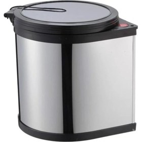 Resim Içi Kapağa Monte Çöp Kovası 11 Litre Mutfak Tezgah Altı Paslanmaz Çelik Otomatik 