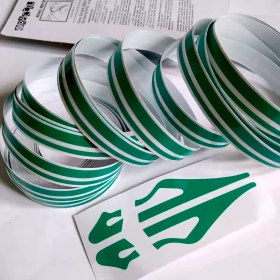 Resim Mega Oto Market 12MM Çift Şerit Yeşil Folyo Yapışkan Bant Araba Gövde Şerit Kaplama 