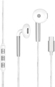 Resim ScHitec E30 High Sound Type-C girişli Kulak İçi Mikrofonlu Kablolu Kulaklık Beyaz 