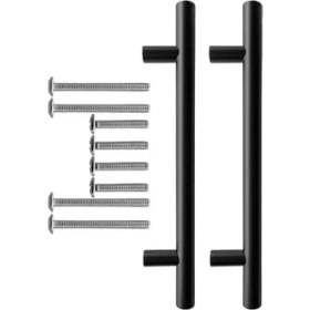 Resim Mabeyn Mutfak ve Banyo Dolabı Kapakları ve Çekmeceler Için Metal Kulp Paslanmaz Mobilya Dolap Kulbu 128MM Mat Siyah 2 Adet 