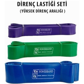 Resim Powerband Direnç Lastiği ve Egzersiz Bandı Yüksek Direnç Seti 3 A 