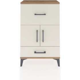 Resim Dienni Arges Komodin Tek Raflı 2 Çekmeceli 2 Kapaklı 60X30X96 Çam-Aytaşı 