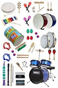 Resim Midex Örf Aletleri Seti Overmuch Paket-3 Marakas Zil Üçgen Ksilofon Melodika Mızıka Davul Flüt (32 Parça) 