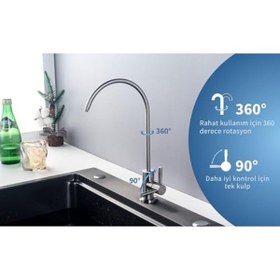 Resim GARENTAS Paslanmaz Çelik Su Arıtma Cihazı Musluğu, Hijyenik Kullanım 