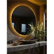 Resim Global Led Mirror 85 cm Yuvarlak Ledli Ayna Banyo Aynası Dekoratif Ayna Boy Ayna Salon Duvar Ayna 