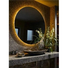 Resim Global Led Mirror 85 cm Yuvarlak Ledli Ayna Banyo Aynası Dekoratif Ayna Boy Ayna Salon Duvar Ayna 