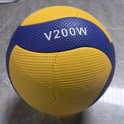 Resim 1 adet Boyut 5 Voleybol - Dayanıklı PU Malzeme, Mavi/Sarı "V200W" Dokusu, İç ve Dış Mekan Eğitim ve Yarışma için Mükemmel, Eğitim Voleybolu | Canlı Tasarım | Dayanıklı PU Voleybol, Voleybol Eğitim Ekipmanı 
