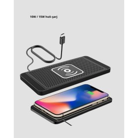 Resim Epilons Manyetik Şarj Pedi 7.5W 10W 15W Hızlı Şarj Kaymaz Tabanlı 