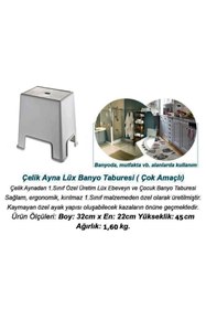 Resim Geseus Banyo Taburesi Büyük Boy Çok amaçlı Tabure Gri CLK-481 