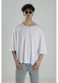 Resim Cocopelli Fakir Kol Beyaz Oversize Viscon T-shirt Coc2269 Beyaz 