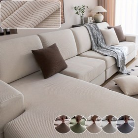 Resim 1 adet Modern Esnek Uygun Koltuk Kılıfı, Elastik Bant Kapatma, Kaymaz Polyester ve Spandex Karışımı, Makine Yıkamalı, Polar Fleece Kumaş, Koltukta Seksiyonel Koltuklar için Evrensel Uygunluk, Çağdaş Oturma Odası Koltuk Koruyucu 