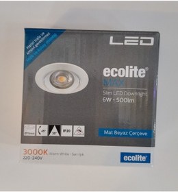 Resim Ecolite Max 6w 3000k Led Gömme Spot Sarı Işık 