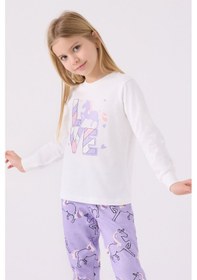 Resim Rolypoly Kız Çocuk Beyaz Pijama Takımı 5274-45682 Beyaz 
