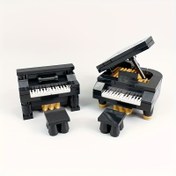 Resim Mini Büyük Piyano Modeli MOC Yapı Blok Seti, Eğitici DIY İnşaat Oyuncak, Karışık Renkler, Erkek ve Kız Çocuklar İçin Uygun, Halloween ve Noel İçin İdeal Hediye 