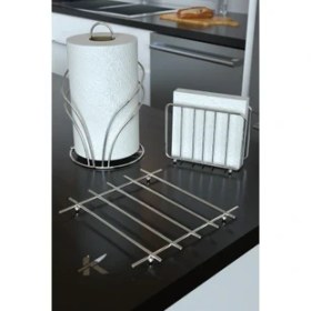 Resim Karteya Servis Sunum Seti Havluluk Peçetelik Nihale Dolu Parlak Paslanmaz Çelik 3 Lü Mutfak Seti 