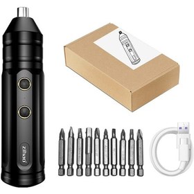 Resim Xiyyadms Usb Şarjlı Mini Elektrikli Tornavida Seti - 3n.m Tork, İki Yönlü, 10 Uç Parça, Hafif Ve Taşınabilir X1 Gelişmiş Versiyon 