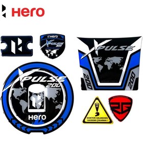 Resim Redline Grafik Hero Xpulse Mavi Renk Tank Pad Depo Kapak Pad Hidrolik Koruyucu Sticker Set 